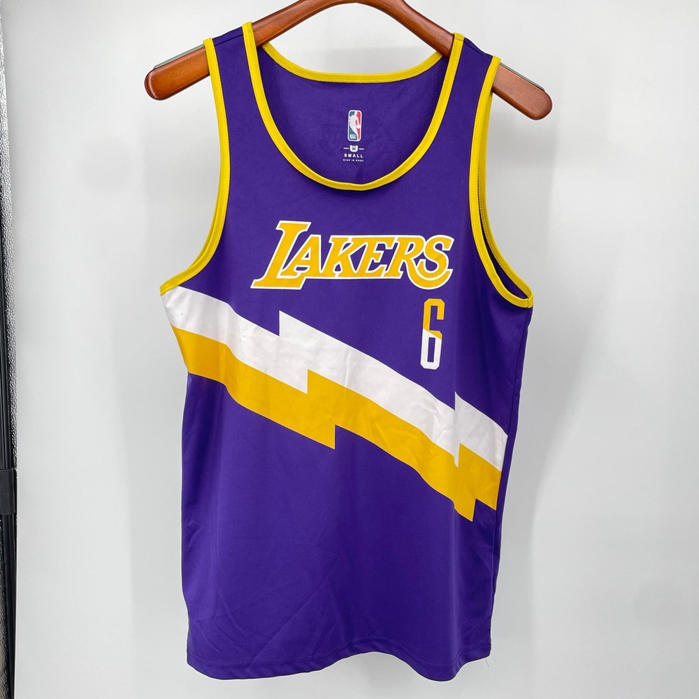 NBA Los Angeles Lakers LeBron‎ James 6 Purple Basketball Tank Top Jersey Small